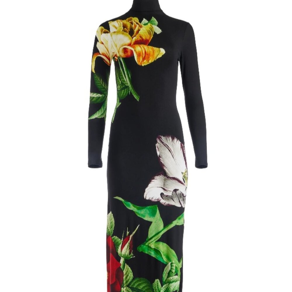 ALICE AND OLIVIA DELORA FLORAL DRESS